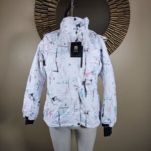 FREE SOLDIER Waterproof Ski Snow Jacket Fleece Lined Warm Winter Rain Hood 2XL